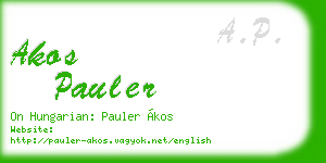akos pauler business card