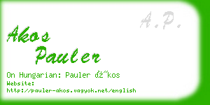 akos pauler business card